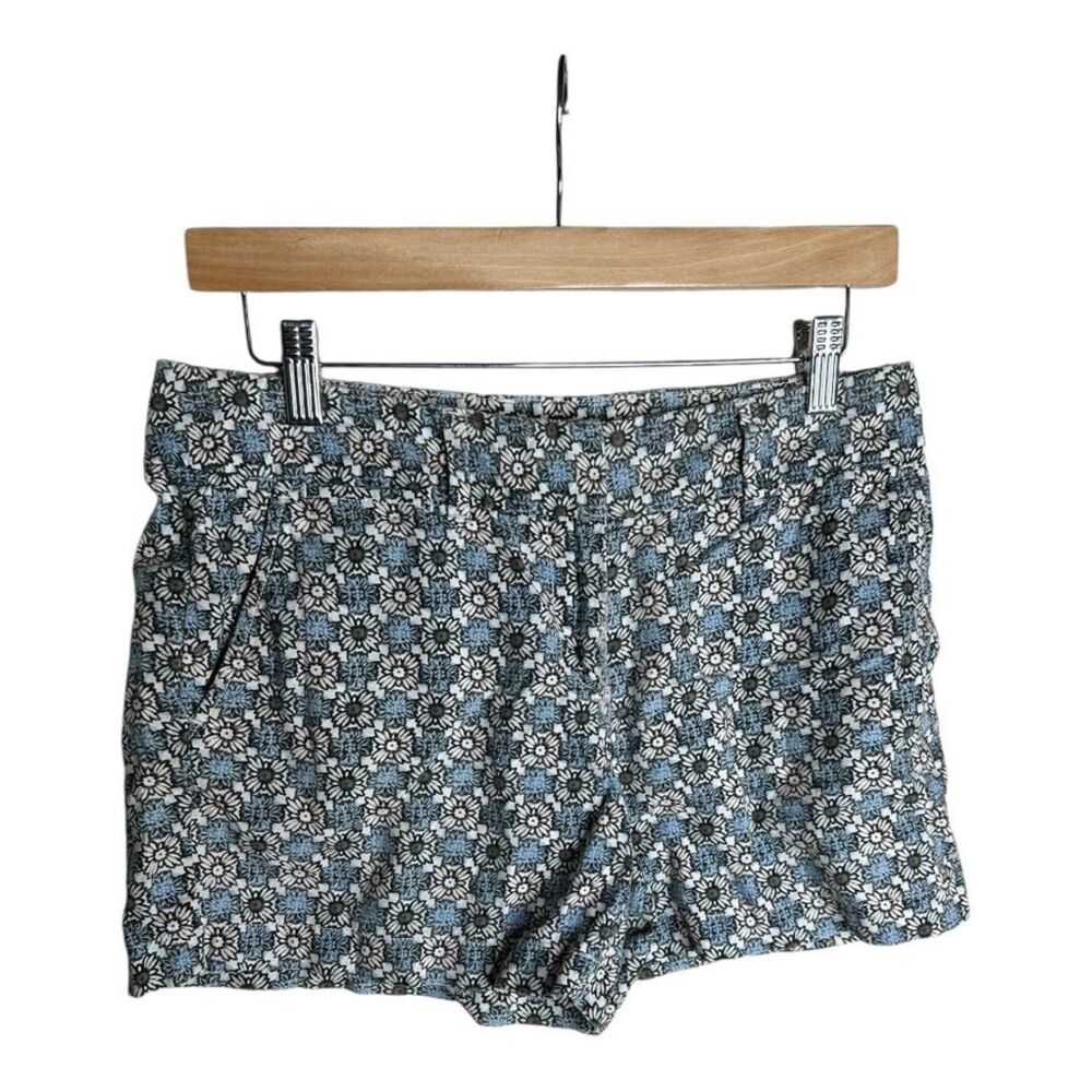 LOFT Ann Taylor Women's Geometric Pattern Shorts Linen Blend Size 4